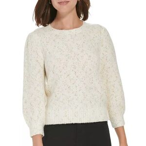 Calvin Klein Women's with Metallic Thread Gold Accent Knit Sweater